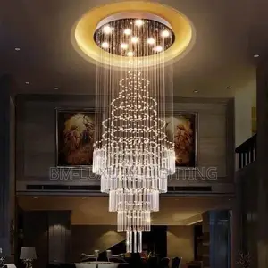  Luxury Crystal Drop Staircase Chandeliers