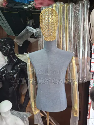Gold Iron Basket Head Skeleton Hand Male Body Form