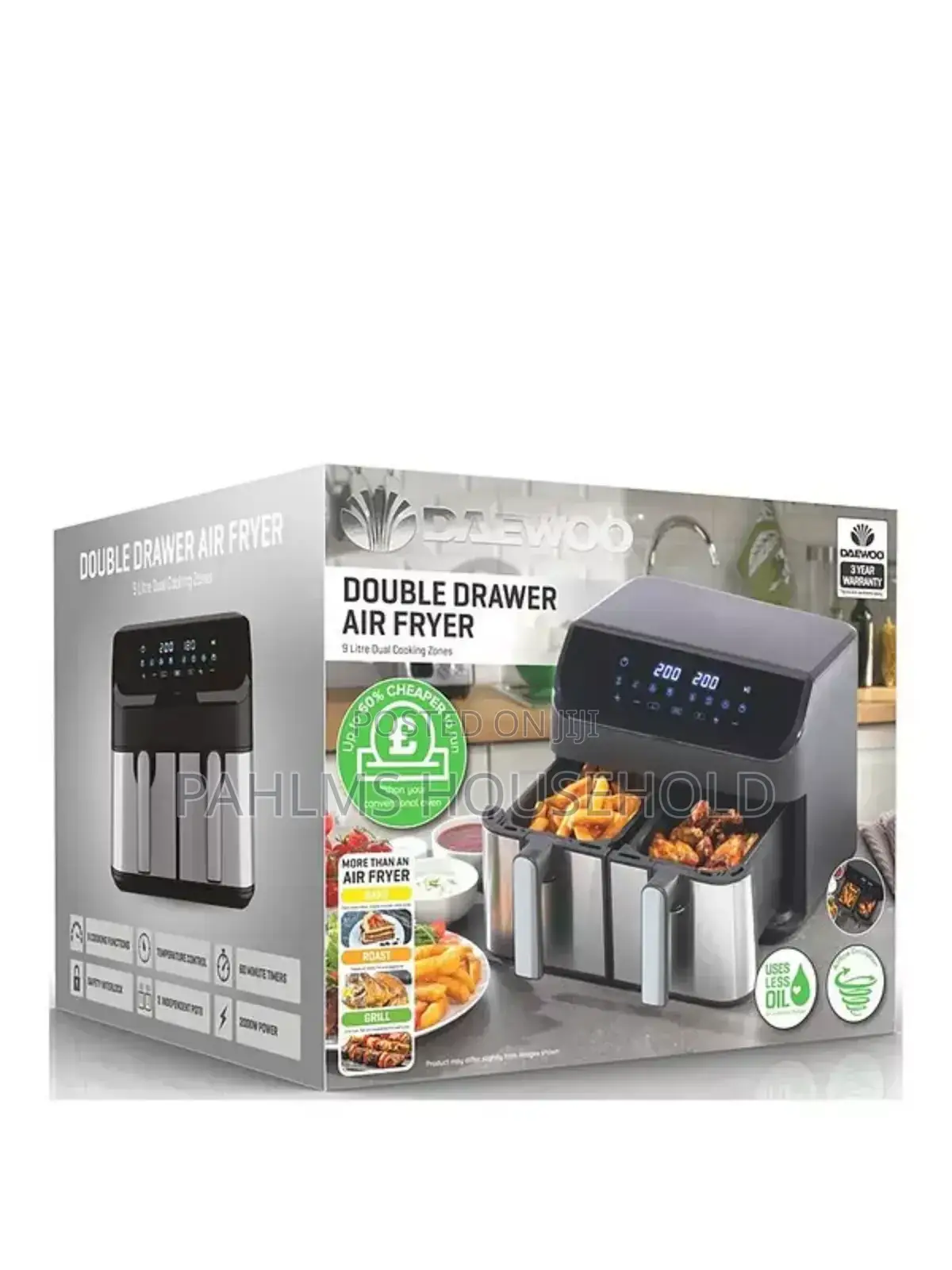 Daewoo 9l Double Basket Air Fryer