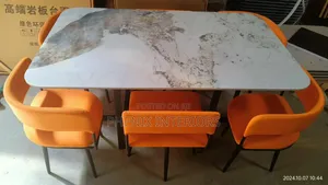Modern Orange Colour Dinning Table Set With 4 Seater