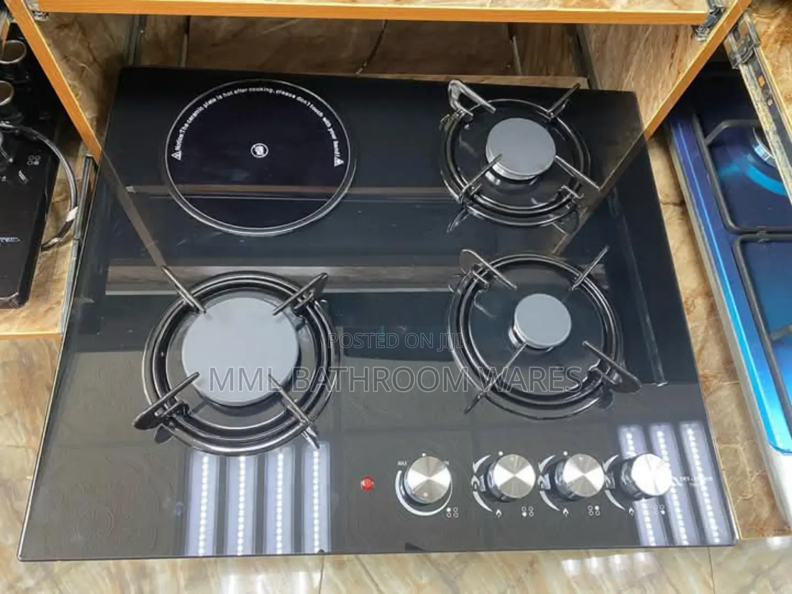 3 Burner Gas Cooker + 1 Electric Built-in Gas Hobs