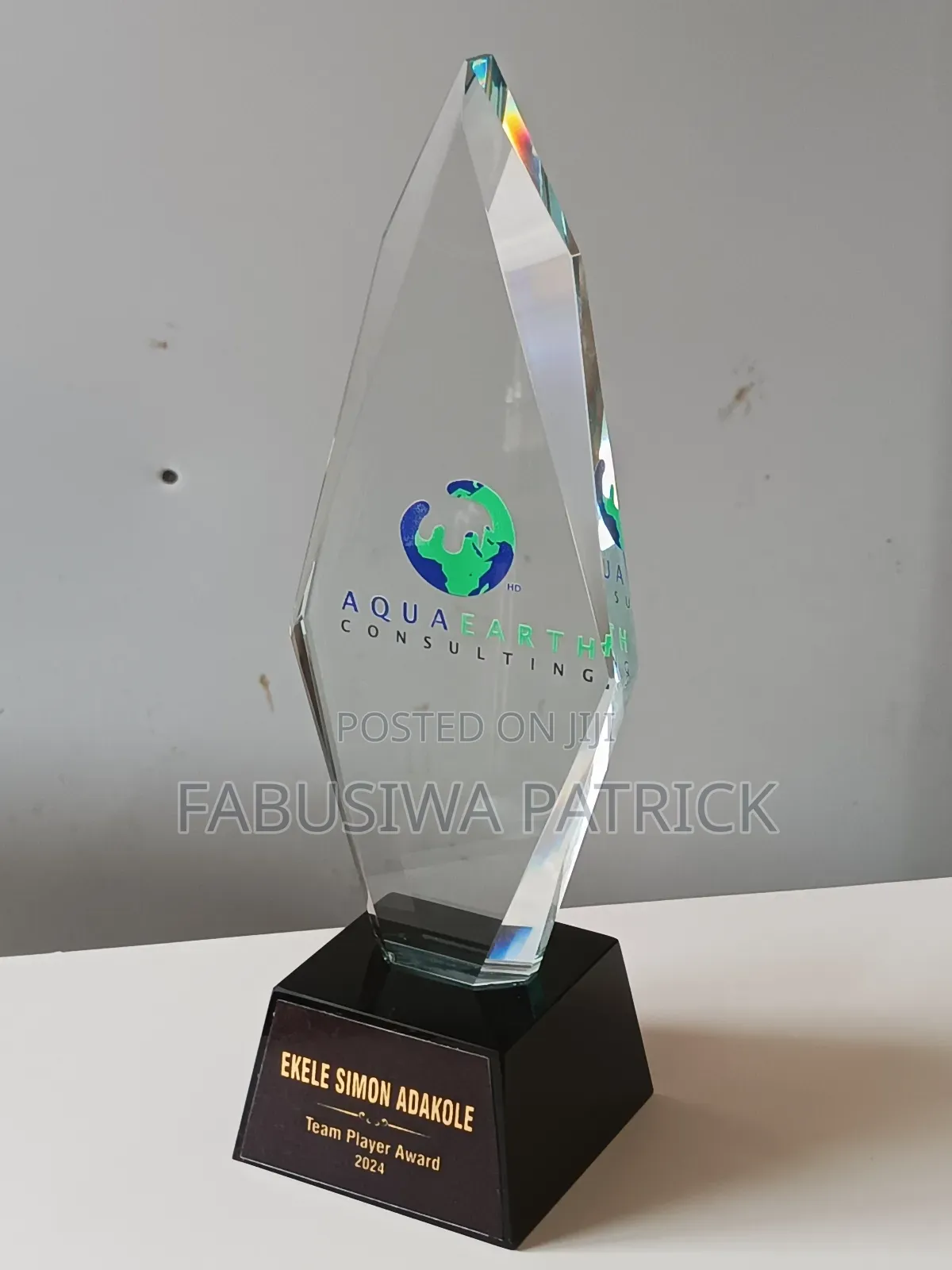 Award Trophy Crystal Plaque