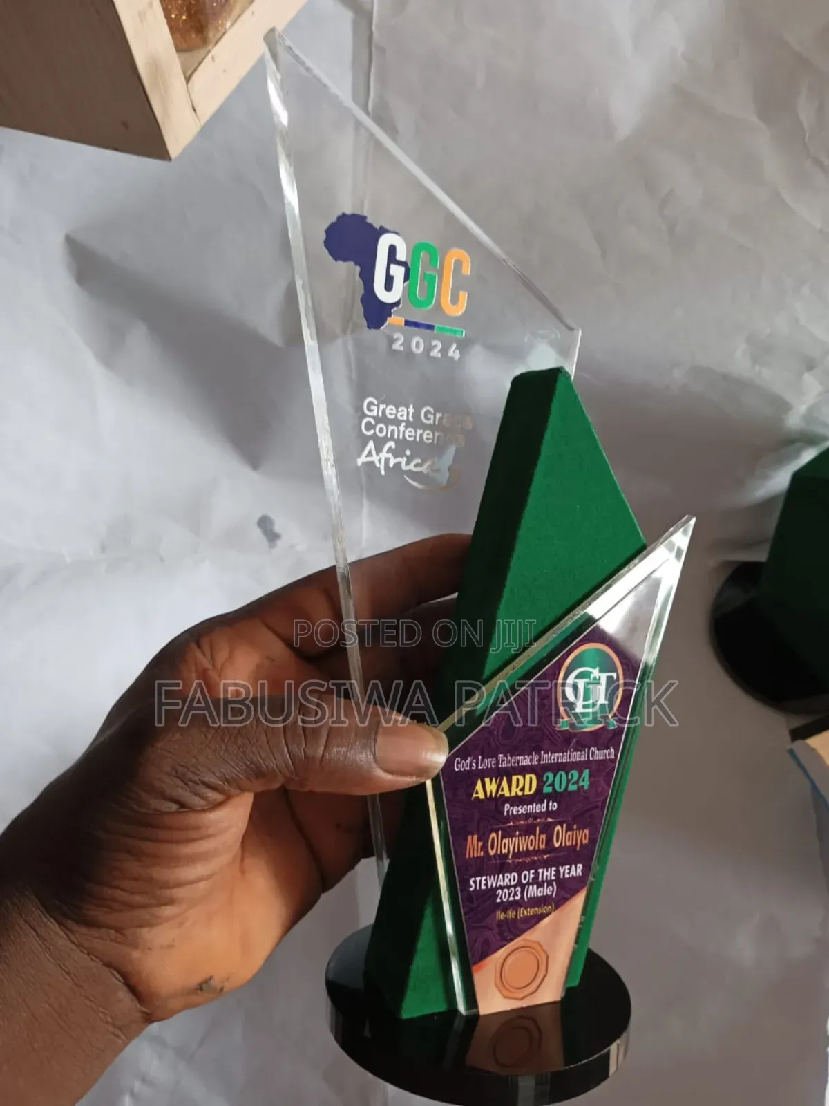 Award Trophy Crystal Plaque