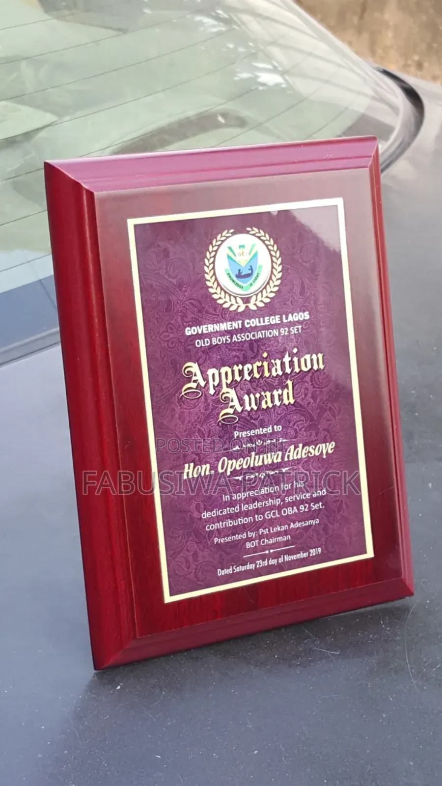 Award Trophy Crystal Plaque