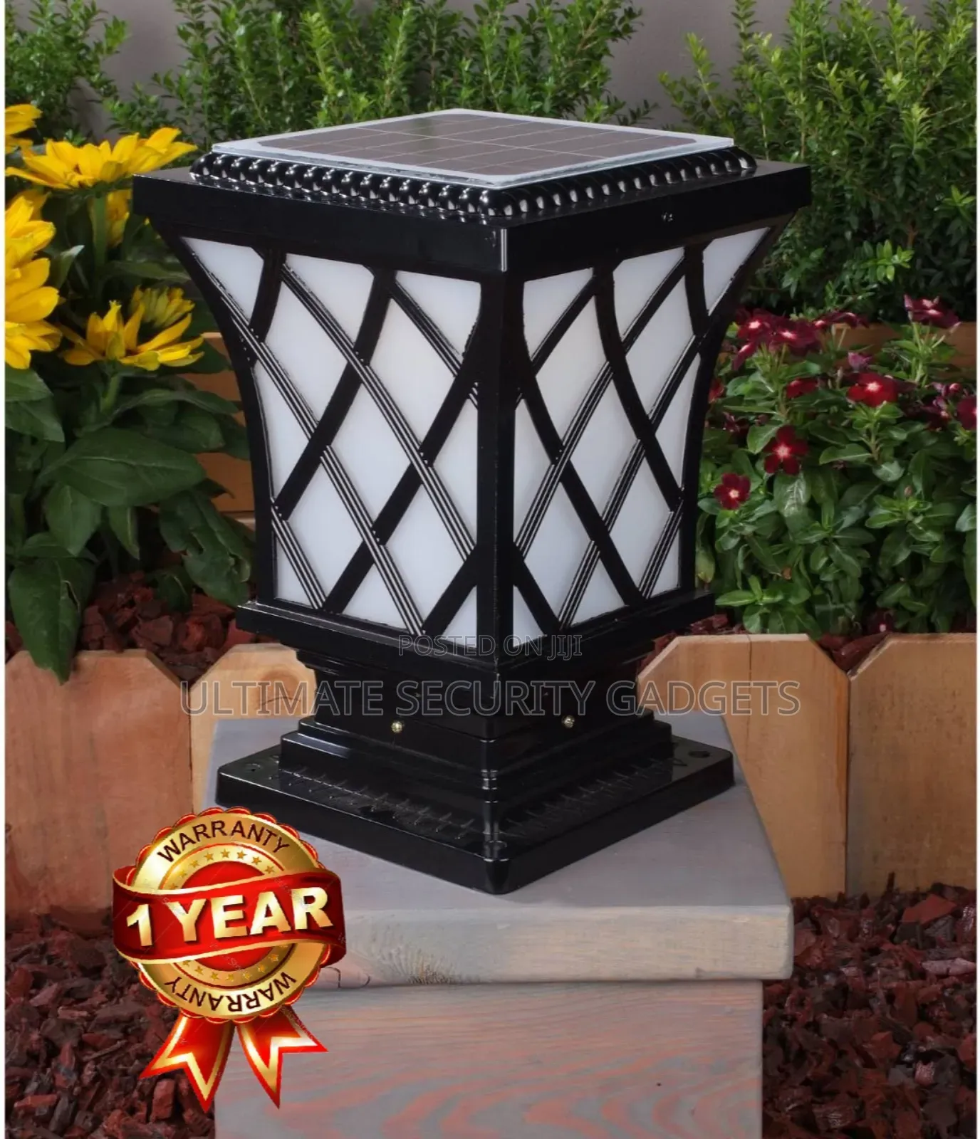 Solar Powered Pillar Waterproof Outdoor Light