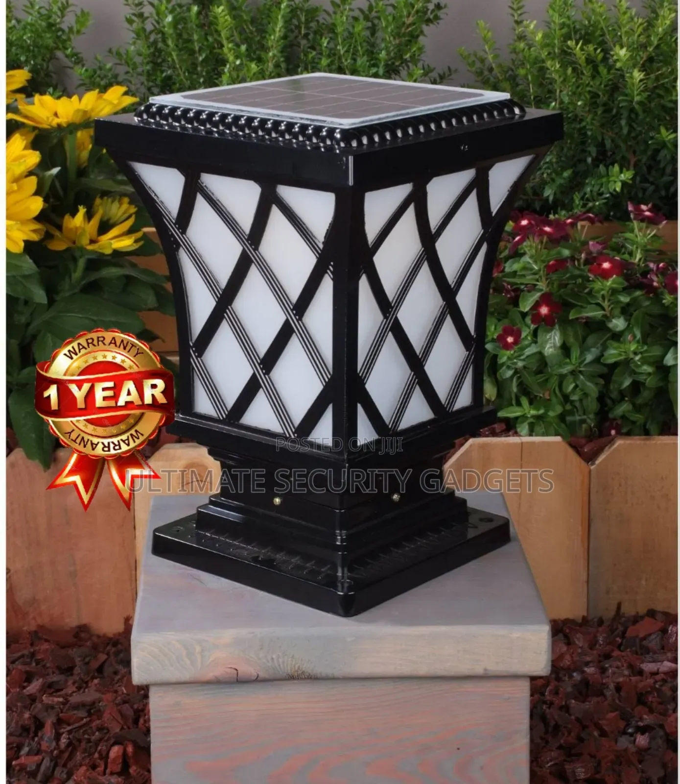 Solar Powered Pillar Waterproof Outdoor Light