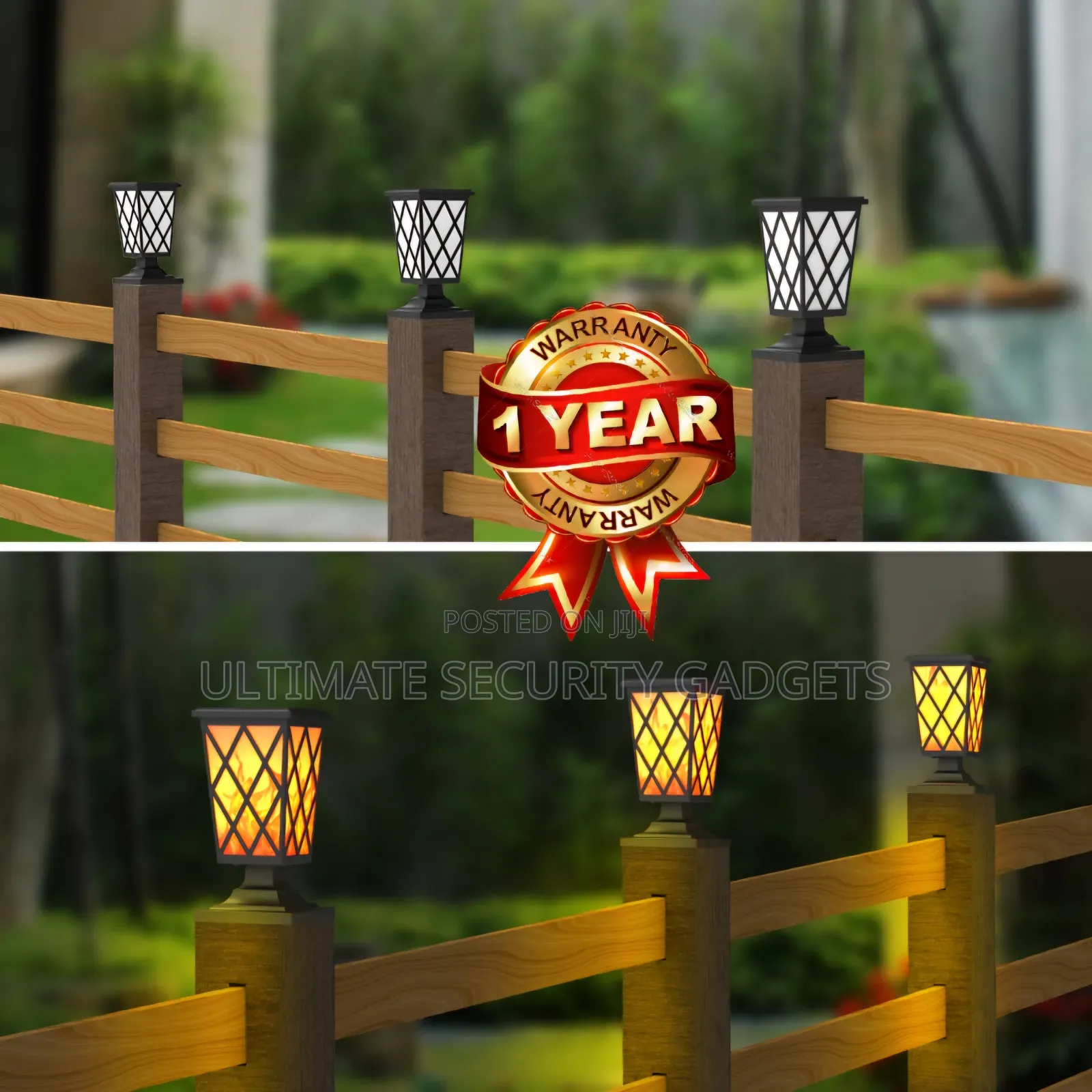 Solar Powered Pillar Waterproof Outdoor Light