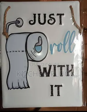 Just Roll With It Toilet Plaque 『 Toilet Decr 』