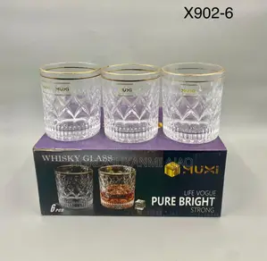 6pcs Gold Ring Short Glass Cups