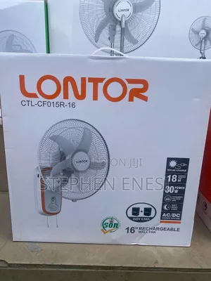 Wall Fan, Rechargeable
Solar Charge, 16 Inches