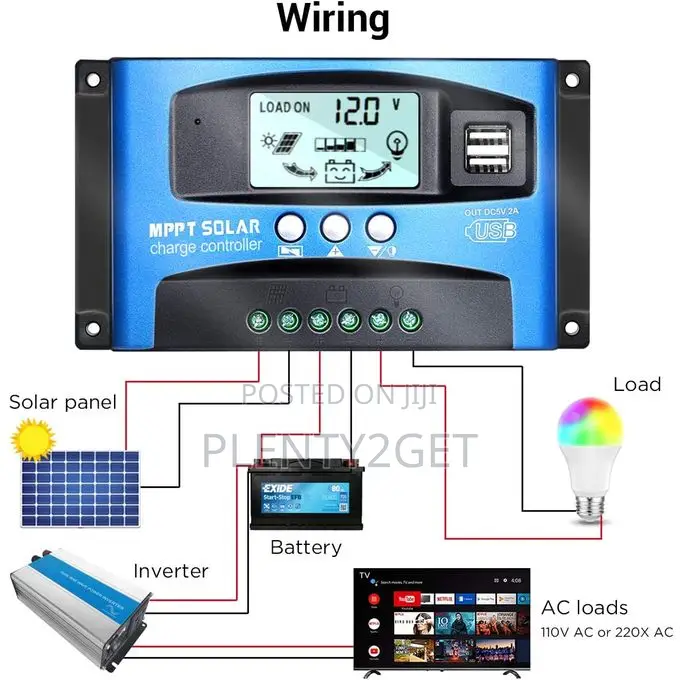 Powmr 30a MPPT Solar Charge Controller Dual Usb 12v 24v