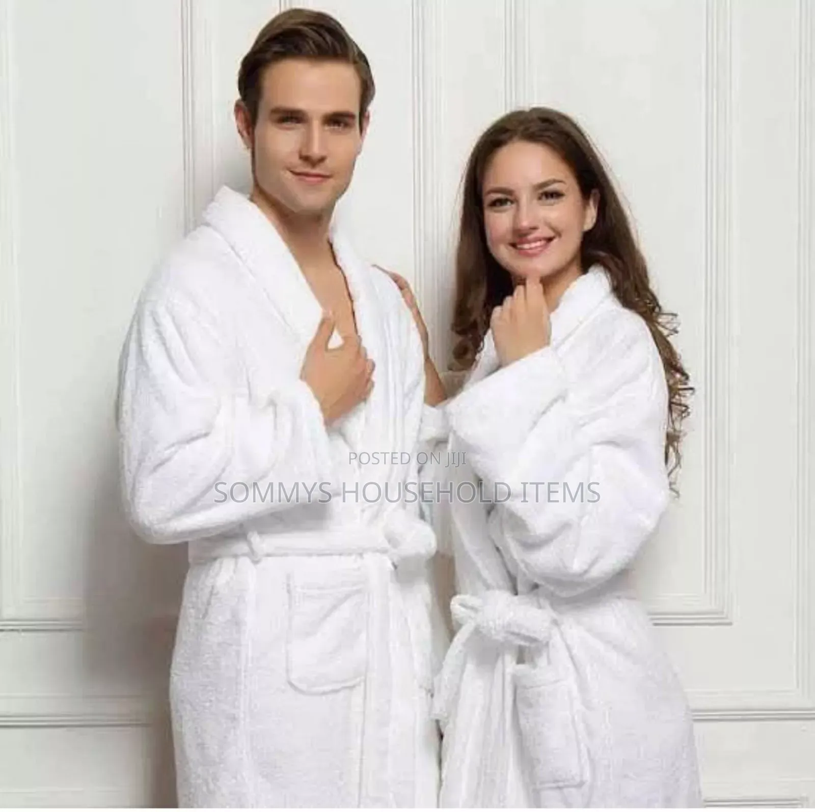 1pc Unisex Microfibre Bathrobe / White Bathrobe (One Size Ft
