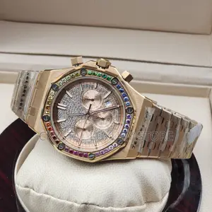 Audemars Piguet Quality Luxury Iced Chain Strap Wristwatch