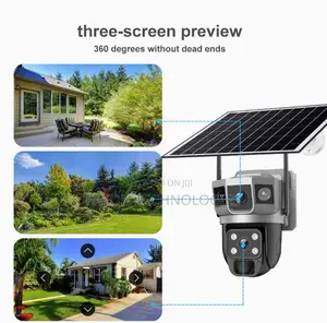 V380pro 4g or Wi-Fi Dual Lens Three View Solar Camera