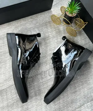 Original Prada Shinning Leather Ankle Corporate Shoe