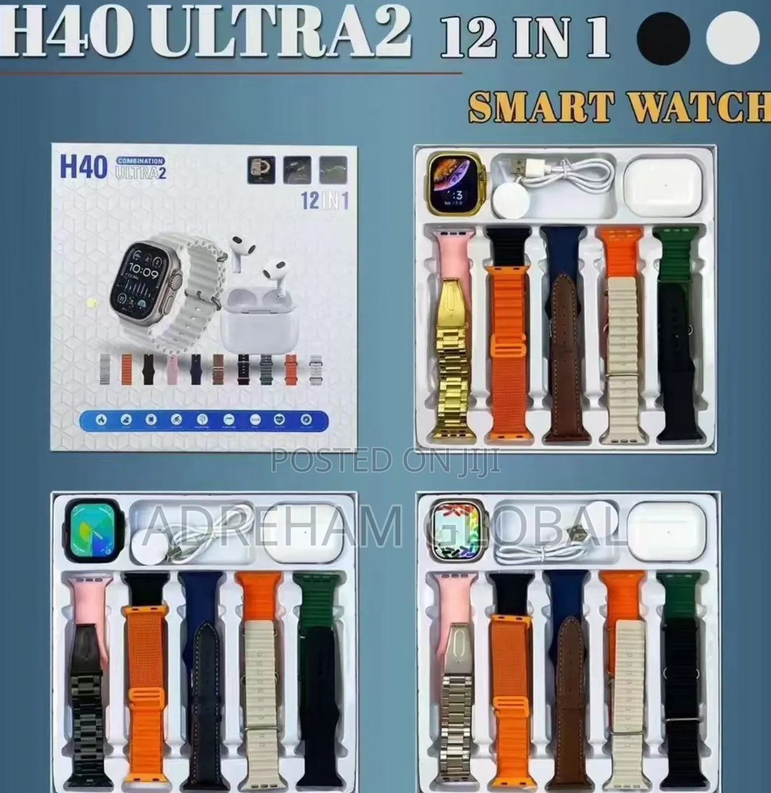 H40 Smart Watch Earpod 10 Straps