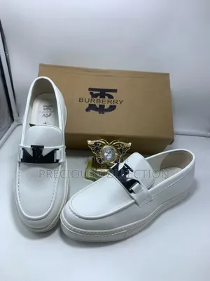 Men's Matte Leather Burberry Pull on Loafers