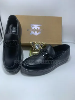 Men's Matte Leather Burberry Pull on Loafers