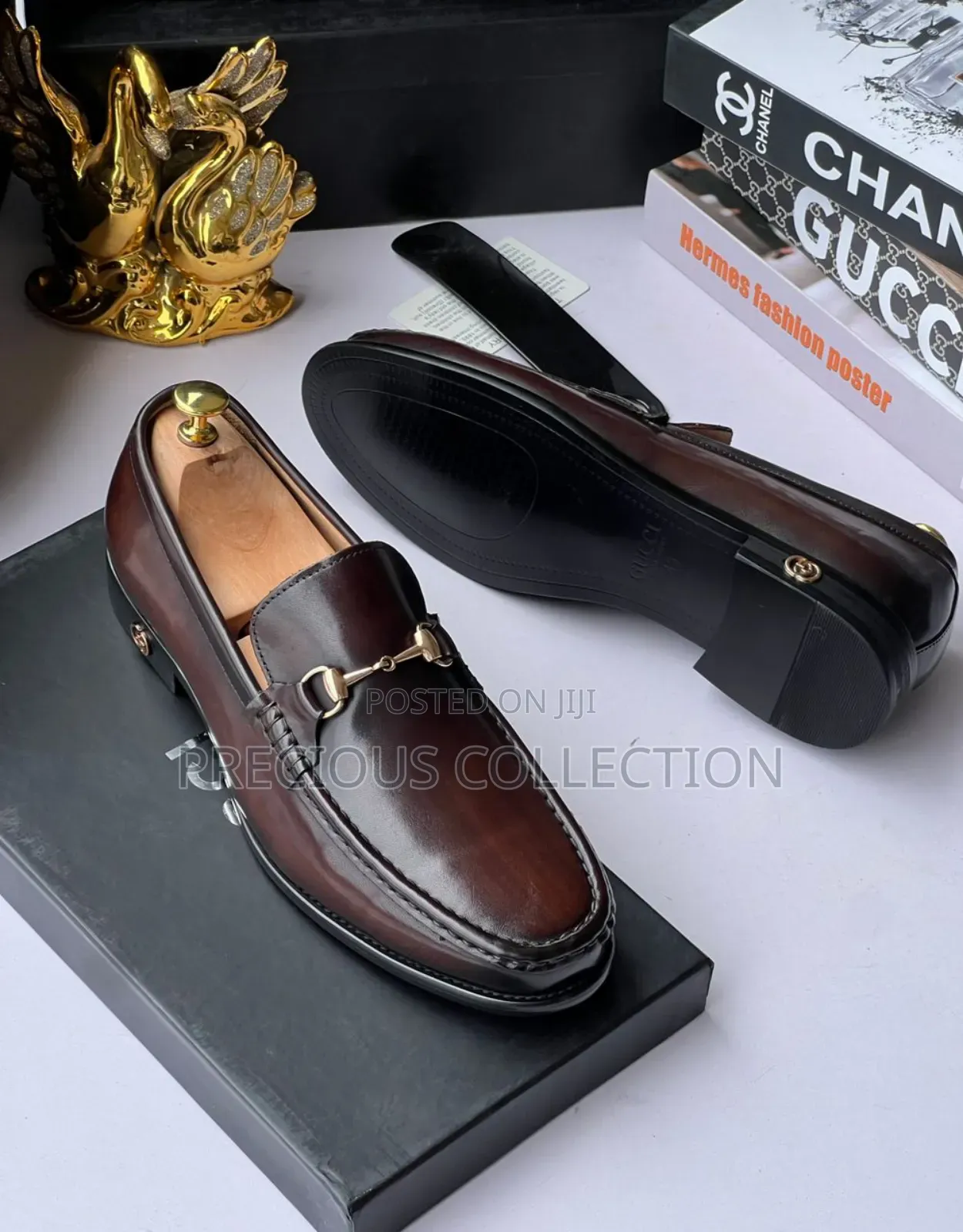 Matte Leather Gucci Pull on Cooperate Shoe