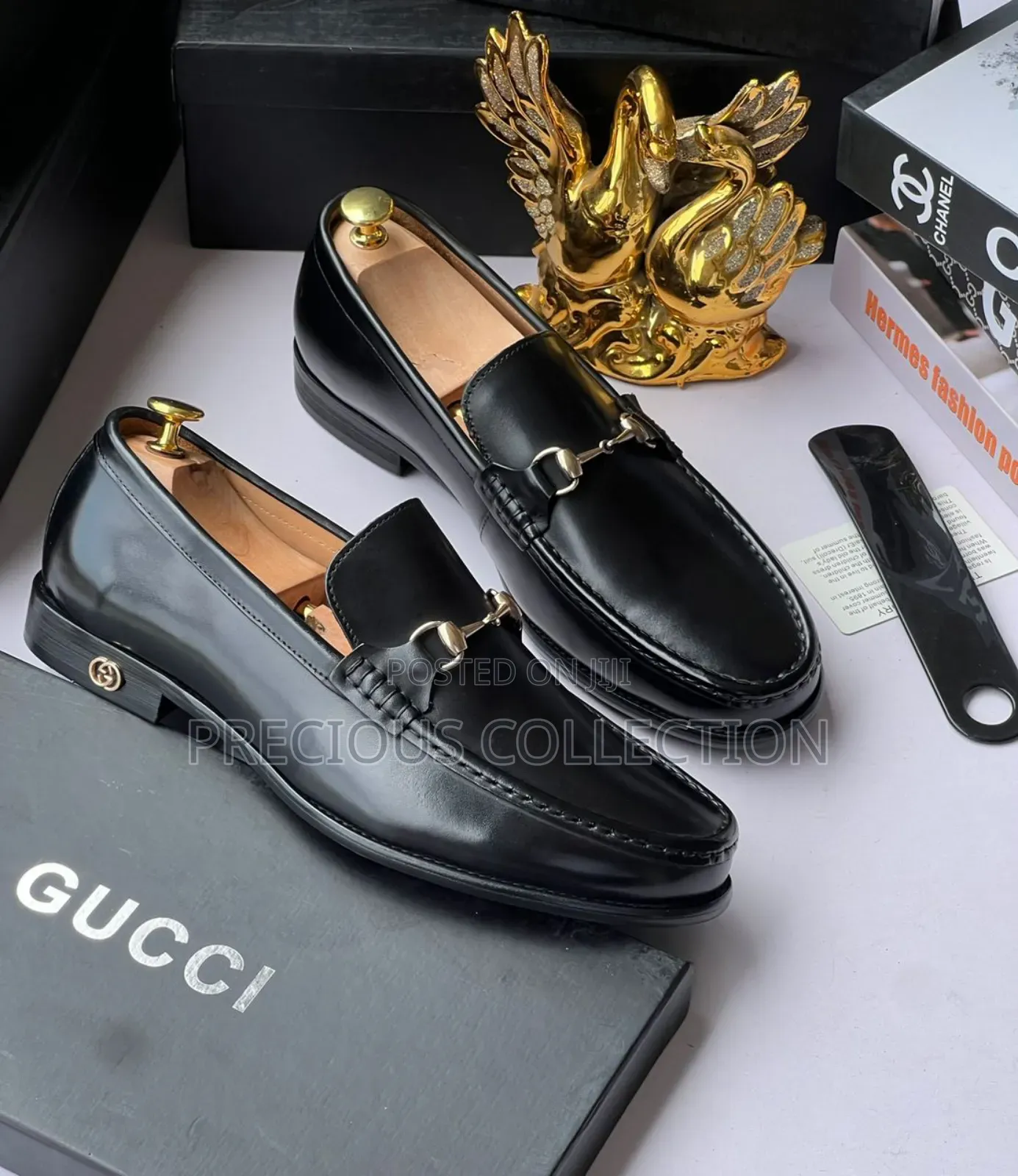Matte Leather Gucci Pull on Cooperate Shoe