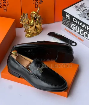 Hermes Matte Leather Coperate Pull on Shoe