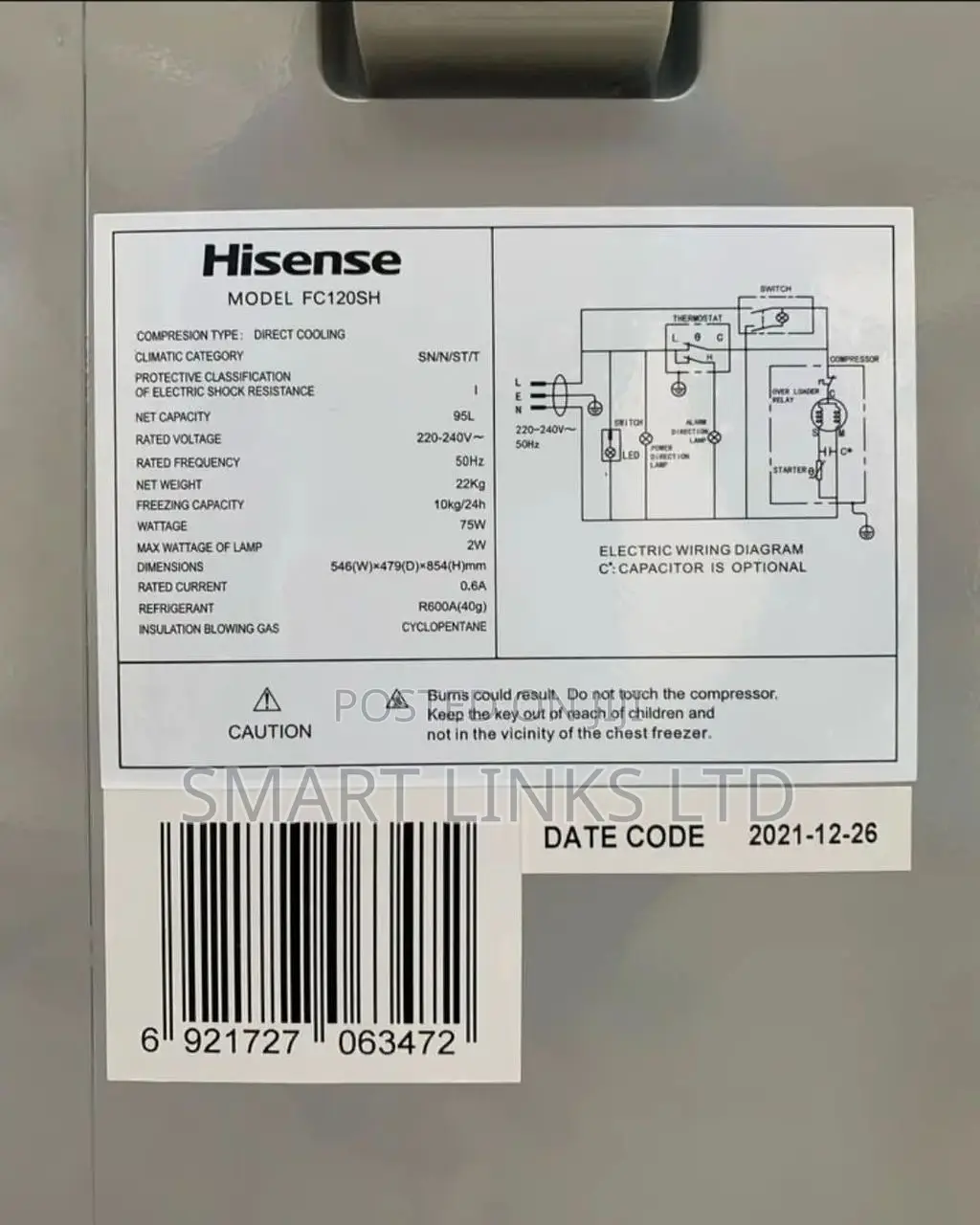 95l Hisense Freezer