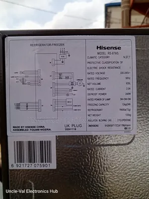 Hisense Side by Side Fridge Ref87ws