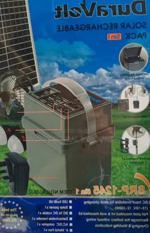 5in1 Duravolt Solar Rechargeable Panel With Fan