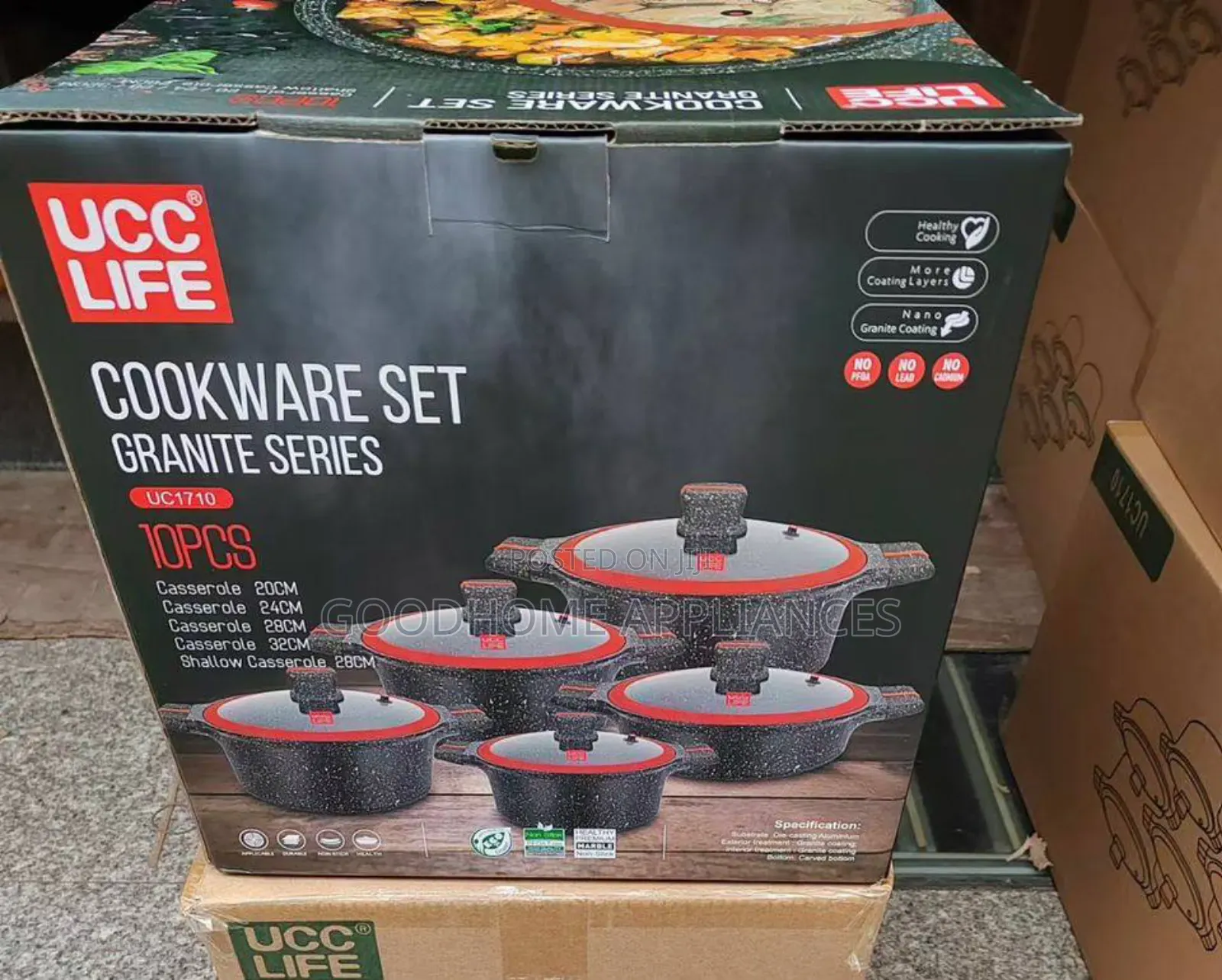 10 Pieces Ucc Life Kitchen Cookware With Shallow Casserole