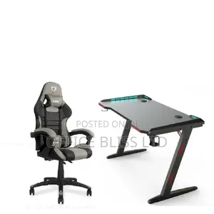 Furgle Pro Series Gaming Chair( Black Gray) Z Leg Table