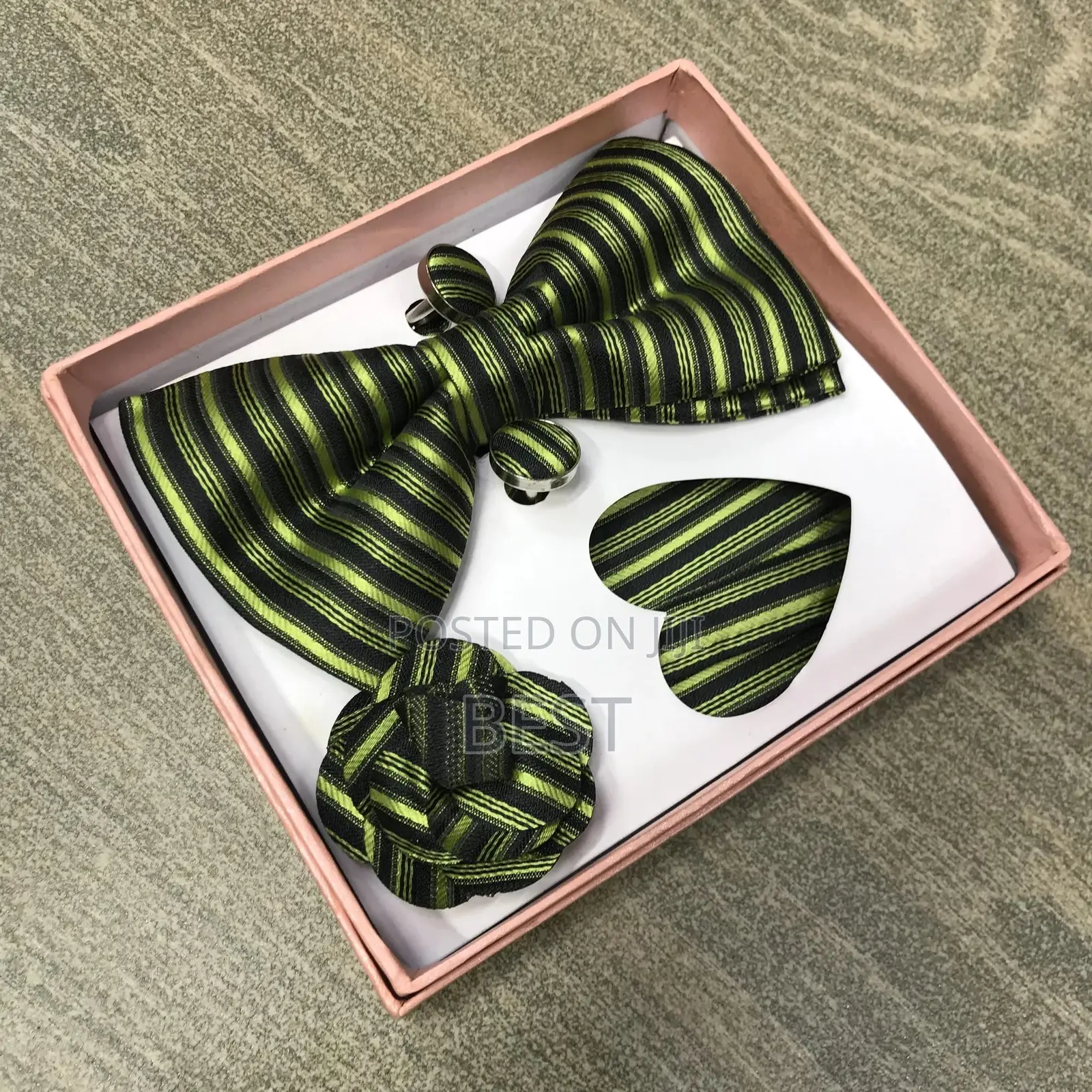 Quality Bow Tie Set With Pocket Square,Cufflinks Lapel Pin