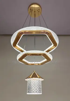 Luxury Gold Crystal Branded 2ring Chandeliers