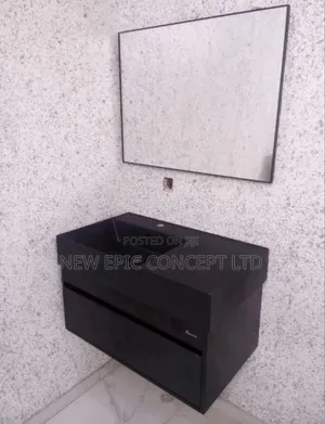 Black Single Cabinet With Mirror