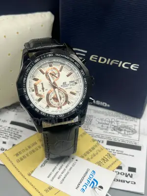 Edifice Casio Quality Men Genuine Leather Wristwatch