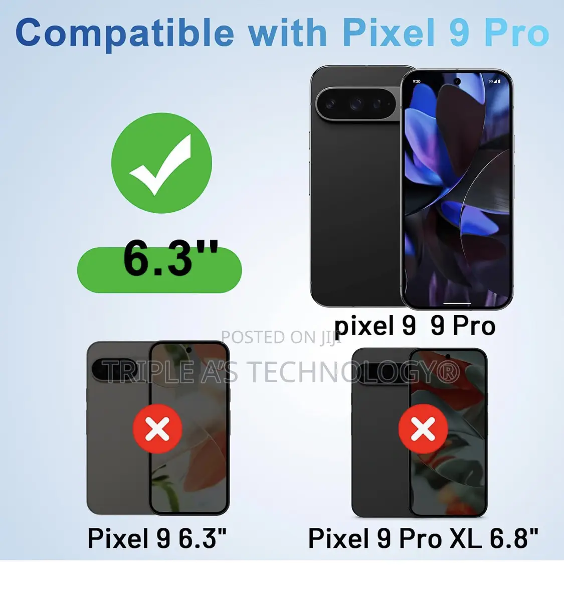 Pixel 9 Pro Privacy Screen Protector, 9h Hardness