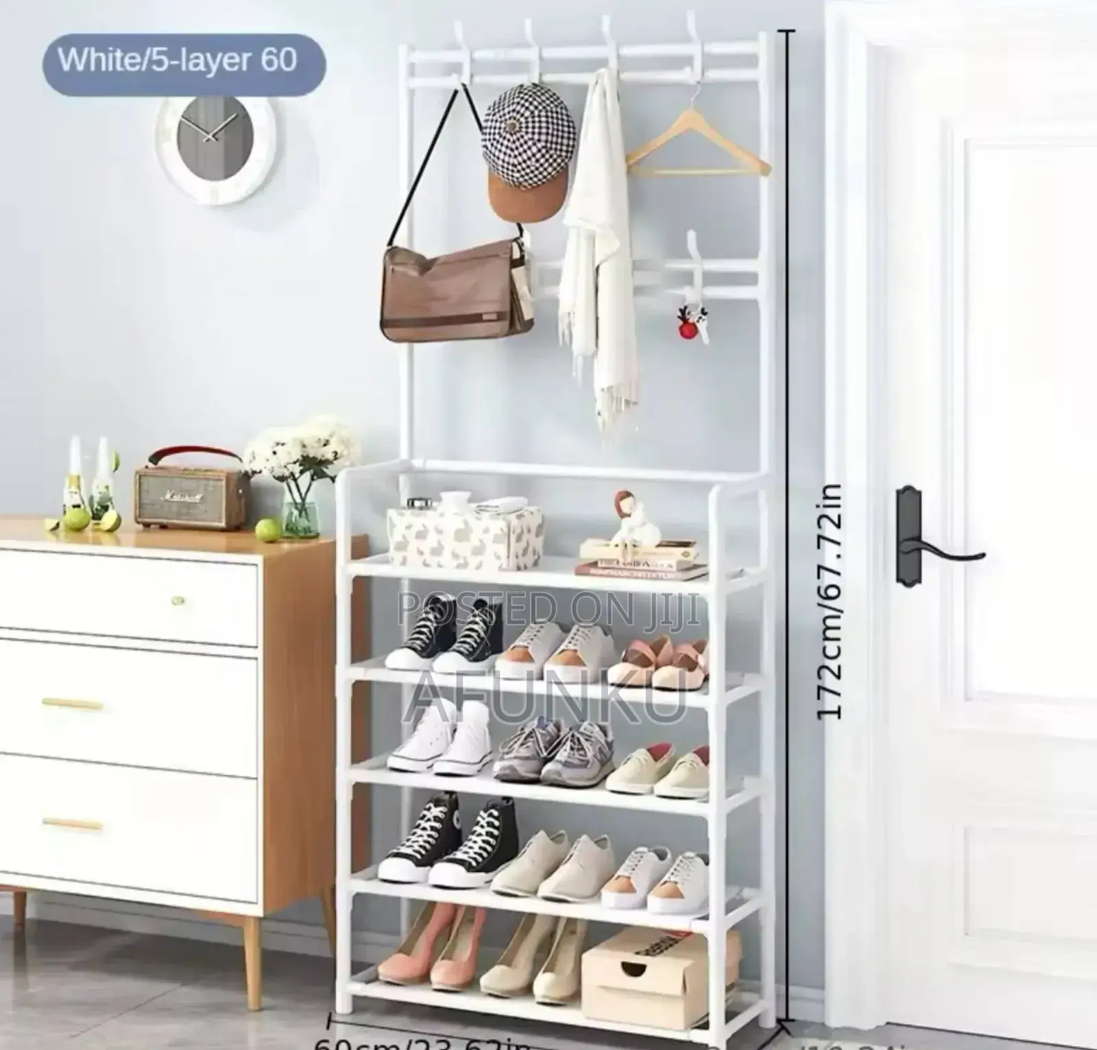 Simple Coat Rack With Shoe Storage Shelf