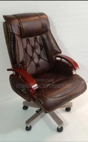 Pure Leather Wooden Executive Office Chair