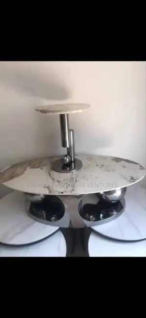 Marble Center Table With One Stool.