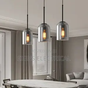 Industrial Smoky Amber Glass Chandeliers Vintage Dining