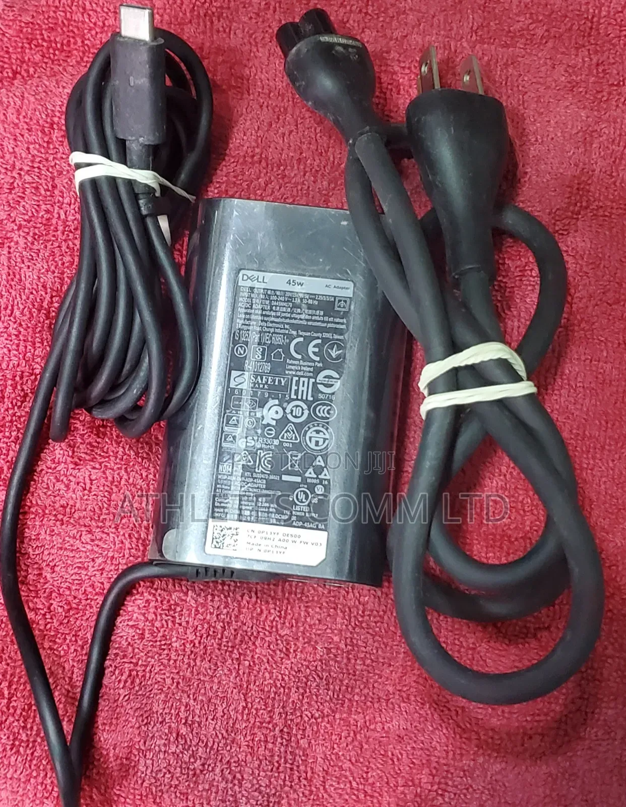Dell Laptop 45watts Charger With Power Cord