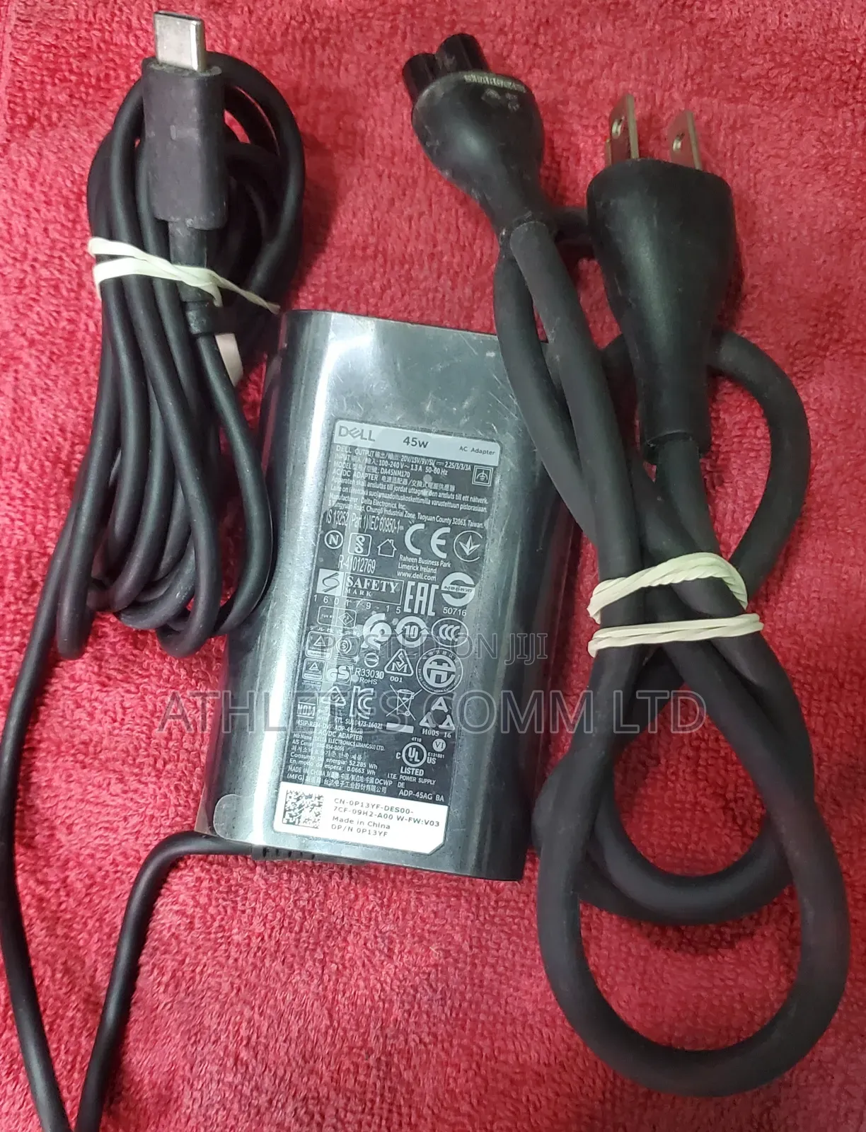 Dell Laptop 45watts Charger With Power Cord