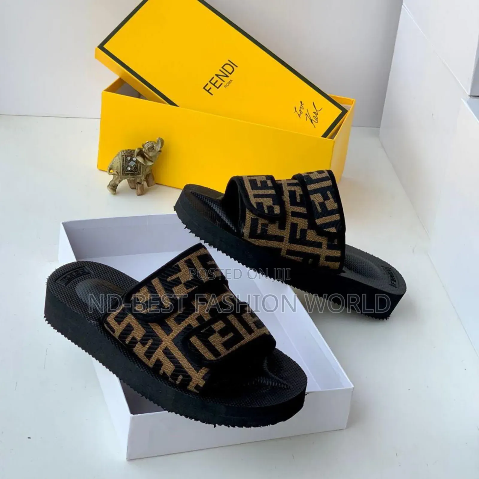 Valentino Black Leather Slippers