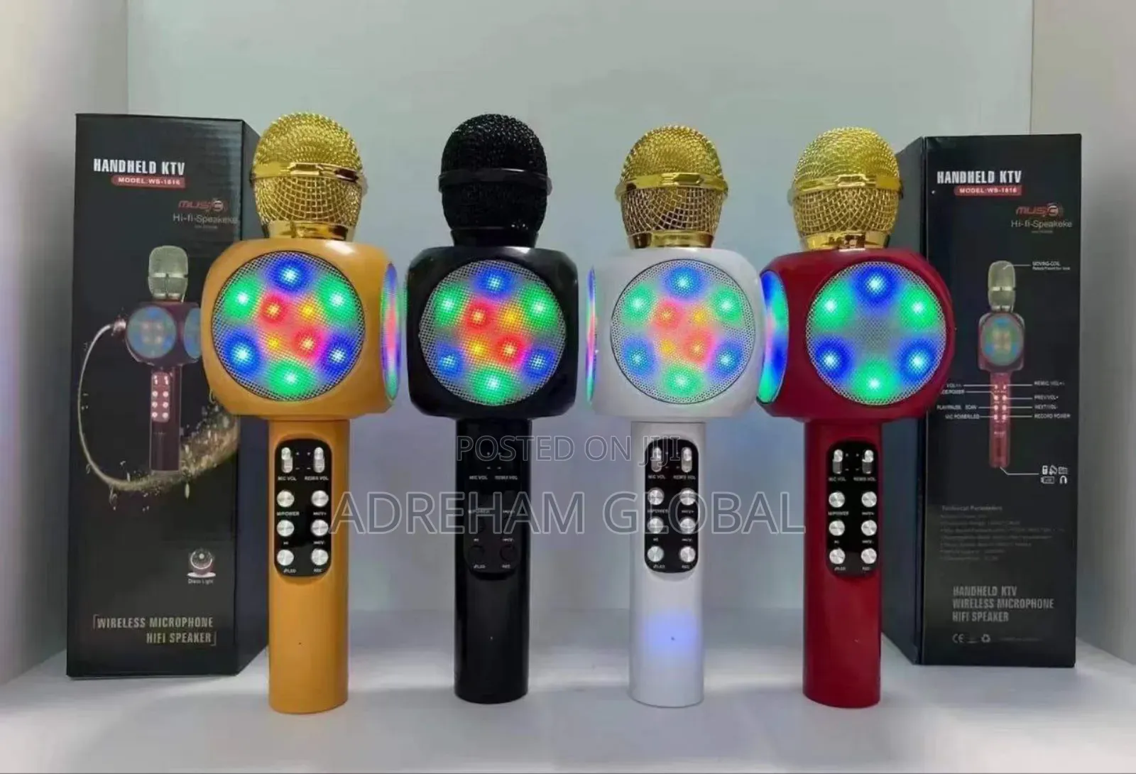 5in1 Multifunctional Microphone Wireless Bluetooth With Led