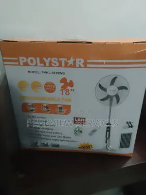 Polystar 18'' Solar Rechargeable Fan - Powerful Energy Eff