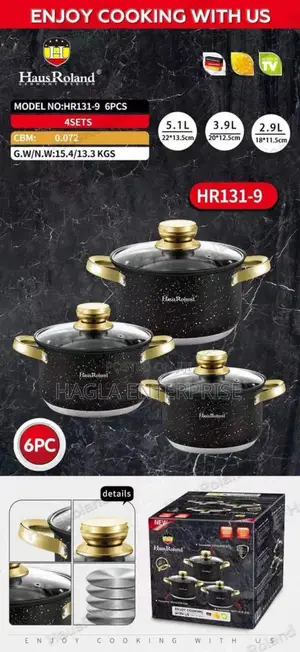 3pcs Granite Golden Cooking Pot
