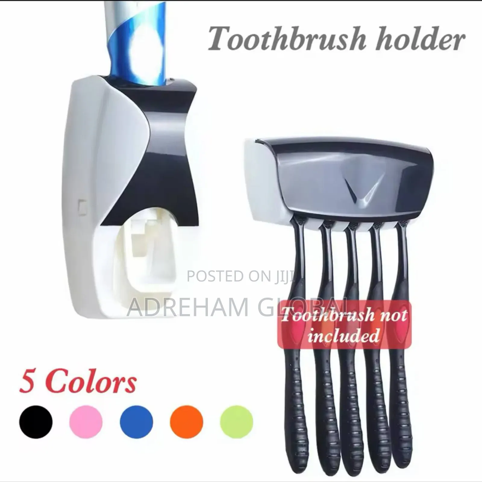 Automatictoothpaste Dispenser +Toothbrush Holder Set Wall