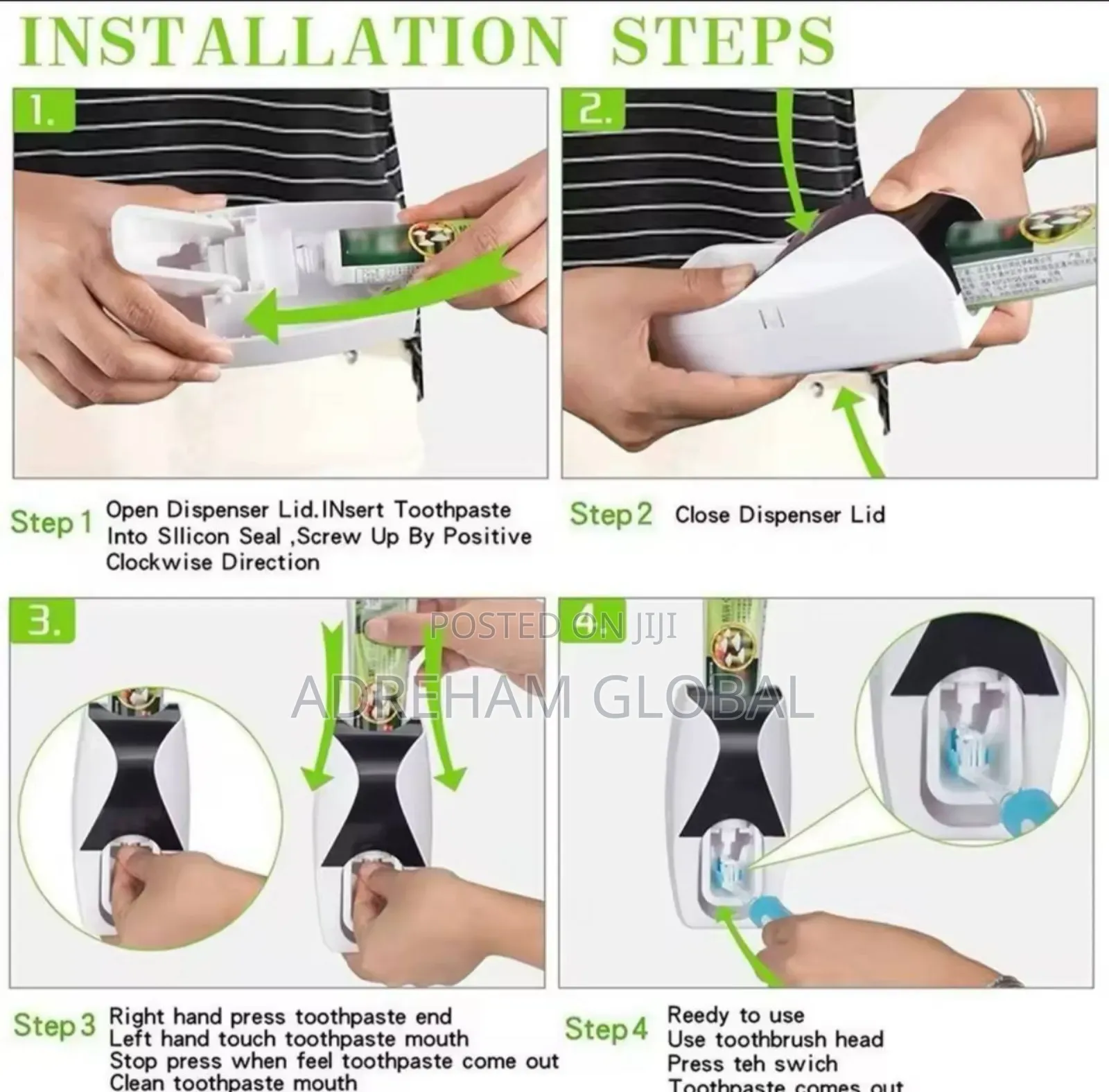 Automatictoothpaste Dispenser +Toothbrush Holder Set Wall