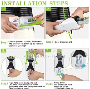 Automatictoothpaste Dispenser +Toothbrush Holder Set Wall