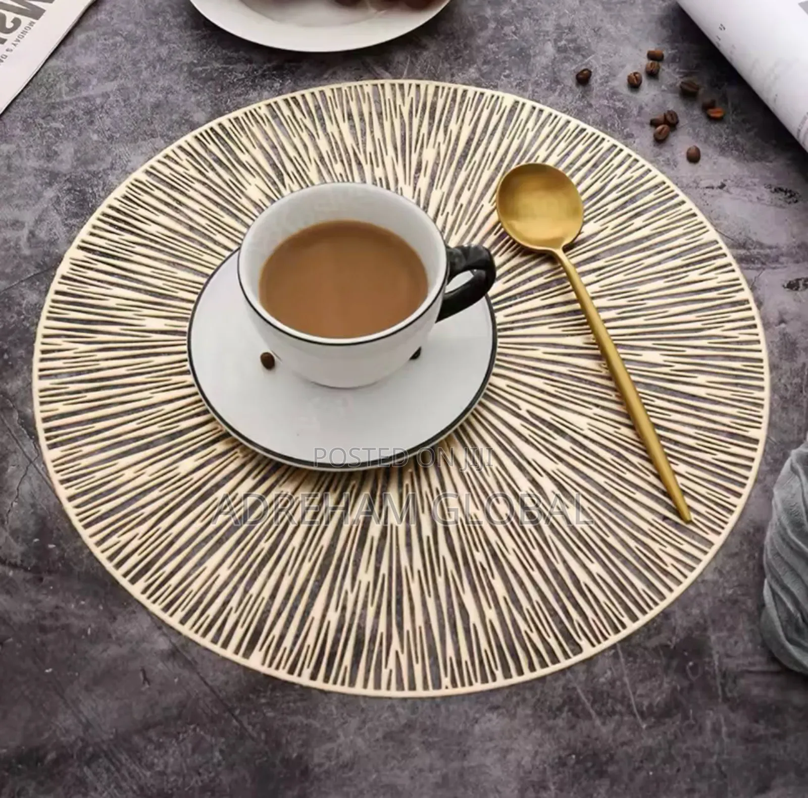 Round Firework Shape PVC Placemat Table Matsheat-Resistant