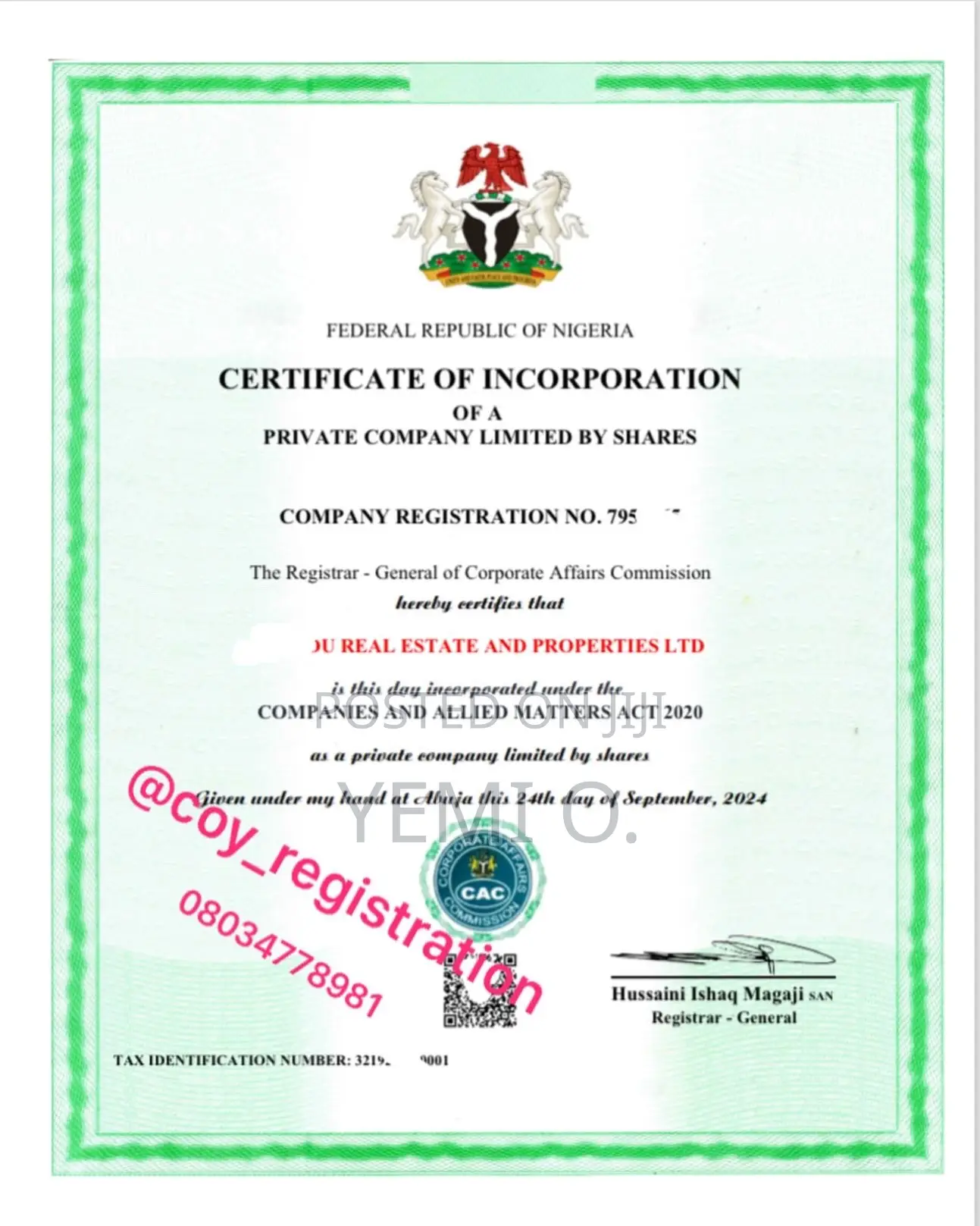 Cac Business Registration